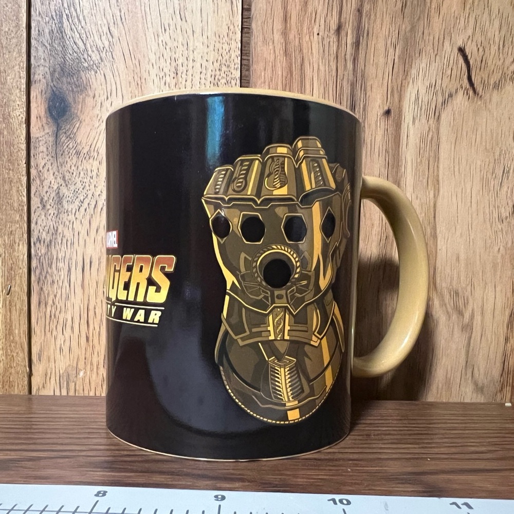 Marvel Avengers Gold  and Black Heat Changing Collectible Mug